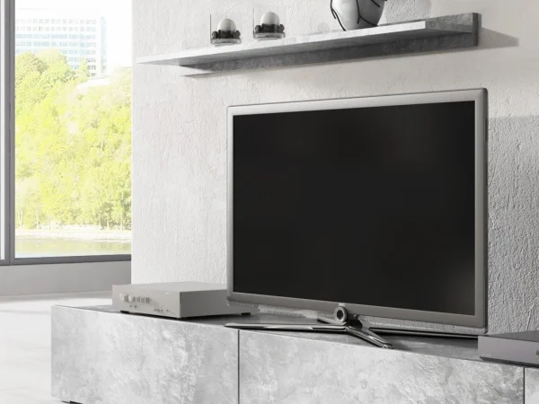 Mur Tv-hifi BABEL 5 Portes Béton Sans Led haute qualité 4