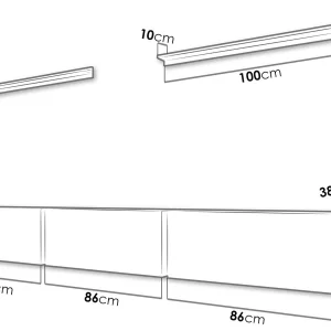 Mur Tv-hifi BOGDAN 3 Portes Blanc/blanc Brillant Nouvelle tendance 9