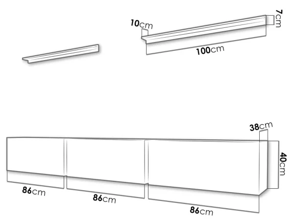 Mur Tv-hifi BOGDAN 3 Portes Blanc/blanc Brillant Nouvelle tendance 4