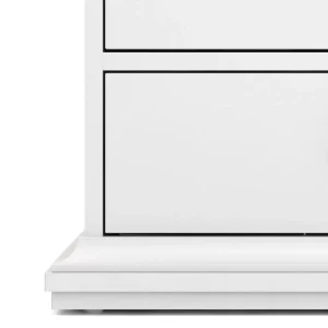 Retour gratuit en magasin. Commode PARISA 5 Tiroirs Blanc/chêne 12