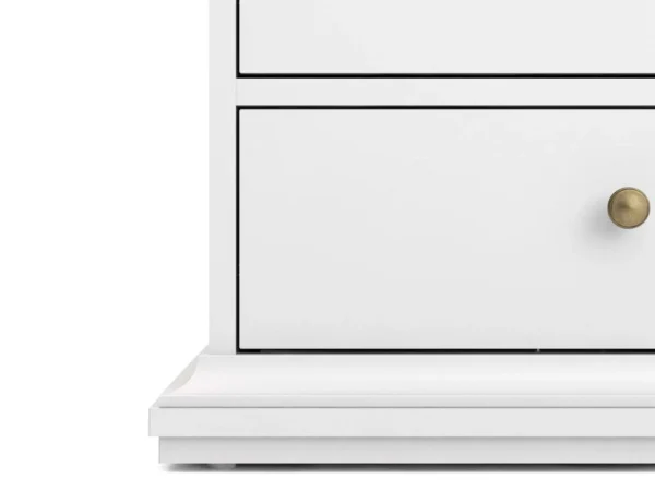 Retour gratuit en magasin. Commode PARISA 5 Tiroirs Blanc/chêne 4