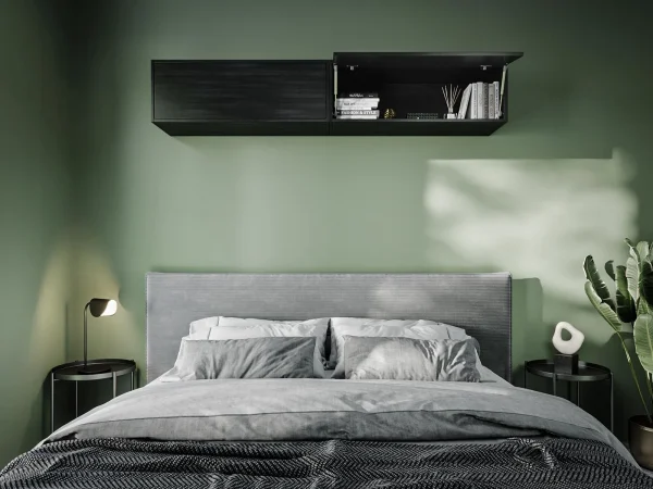 Armoire BARIO 1 Porte Abattante Chêne Noir soldes ligne 4