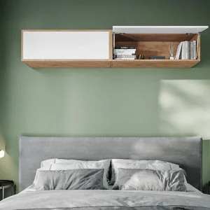 Top ventes Armoire BARIO 1 Porte Abattante Chêne Doré/blanc Mat 16