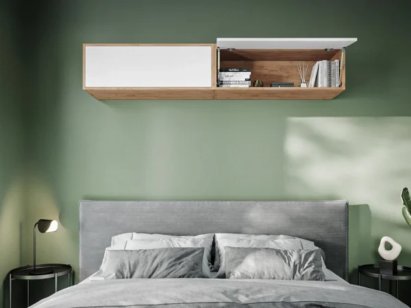 Top ventes Armoire BARIO 1 Porte Abattante Chêne Doré/blanc Mat 4