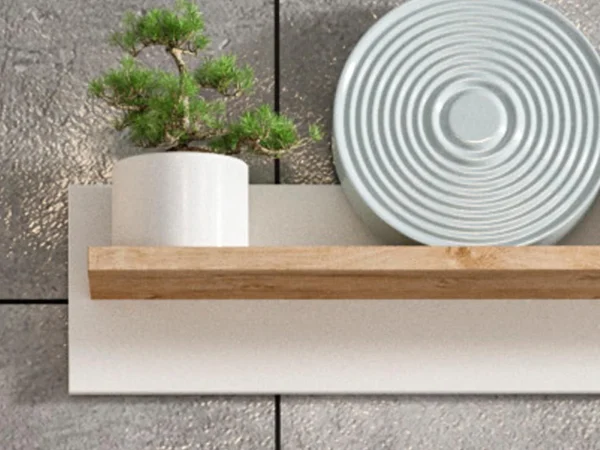 Étagère Murale BRILLAT 120 Cm Blanc/chêne Ribbec boutique en france 4