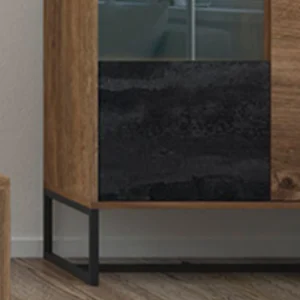 pas cher en ligne Armoire DARKO 2 Portes Chêne Ribbec/noir Avec Led 12
