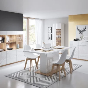Commode Haute FUTURO 2 Portes Blanc Mat/blanc Laqué Distributeur Officiel 12
