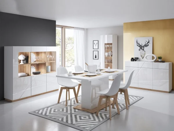 Commode Haute FUTURO 2 Portes Blanc Mat/blanc Laqué Distributeur Officiel 4