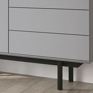 Commode INOXO 3 Portes 3 Tiroirs Gris Clair/chêne Jackson Nouveau 12