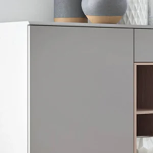 Commode INOXO 2 Portes 1 Tiroir Gris Clair/chêne Jackson magasins pour 12