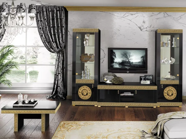 vente luxe pas cher Miroir SIMBA 140 Cm Noir/or 4