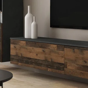 Mur Tv-hifi PARLO 6 Portes Matera/old Style soldes pas cher 11
