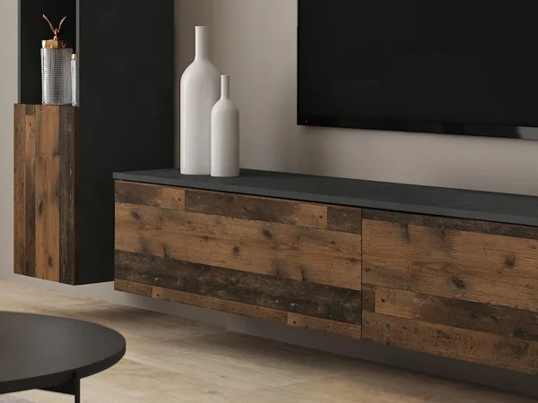 Mur Tv-hifi PARLO 6 Portes Matera/old Style soldes pas cher 4