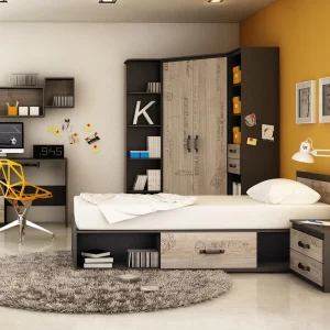Etagère Murale SANGRIA Graphite/chêne Santana haute qualité 11