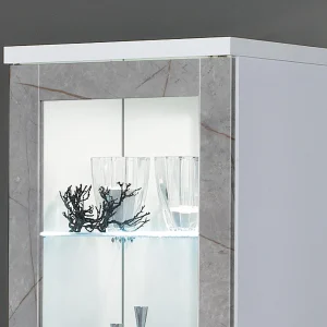 Mur Tv-hifi ROMEO Marbre/blanc Avec Led Neuve avec étiquette 14