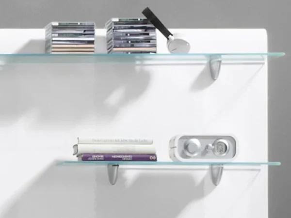 vente pas cher Mur Tv-hifi 03 HERCULE Blanc/blanc Laqué Sans Led 4