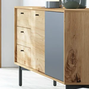 vente en ligne pas cher Commode FLOWER 2 Portes 3 Tiroirs Chêne Artisan/noir 12