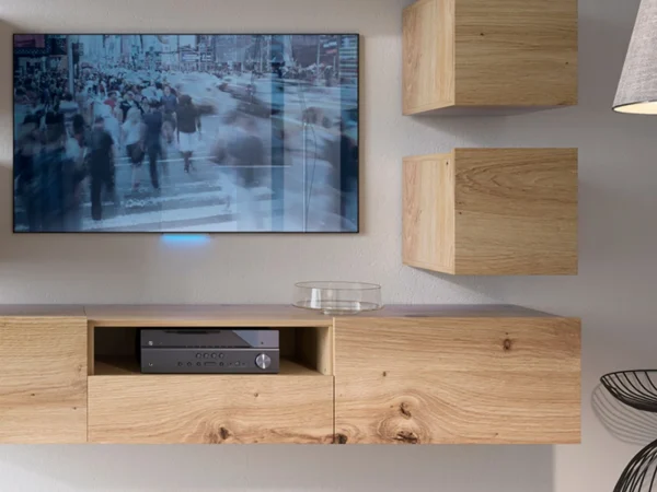 à prix promos Mur Tv-hifi ENJOLY 9 Portes 1 Tiroir Chêne Artisan 4