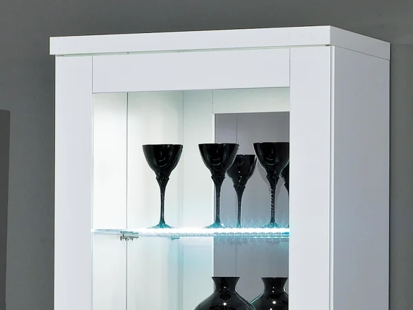 Vitrine REBECCA 2 Portes Blanc Laque Avec Led nouveau produit 4