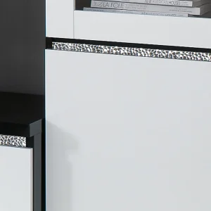 Nouvelle tendance Vitrine REBECCA 2 Portes Noir Laque/blanc Laque Avec Led 9