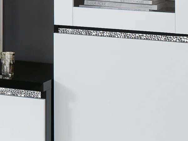 Nouvelle tendance Vitrine REBECCA 2 Portes Noir Laque/blanc Laque Avec Led 3