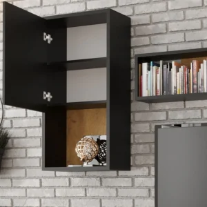 boutiqued pas cher Mur Tv-hifi KEO Droit Chêne Wotan/noir 15