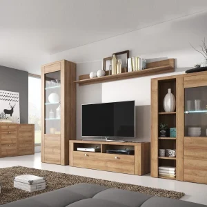 Commode Haute LARZAC 1 Porte Chêne Rivera solde en ligne 13