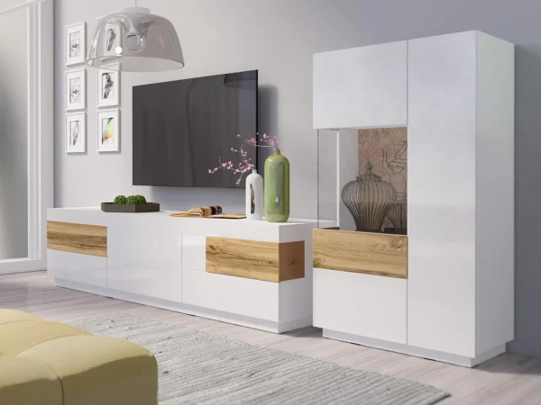 aux meilleurs prix Commode SILAC 2 Portes (gauche) Blanc/chêne Wotan Sans Led 5