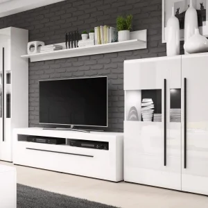 Livraison rapide Etagère Murale TULIO 160 Cm Blanc/blanc Laqué 13