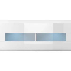 Armoire Murale TOMASSON 1 Porte Battante Blanc/blanc Brillant Avec Led prix pas cher 11