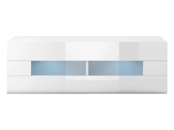 Armoire Murale TOMASSON 1 Porte Battante Blanc/blanc Brillant Avec Led prix pas cher 4