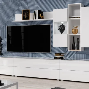 en ligne vente Armoire Murale HELA 3 Niches Blanc Brillant 14