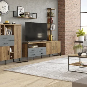 nouvelle saison Commode Haute MODECO 2 Portes 2 Tiroirs Appenzeller/matera Clair 11