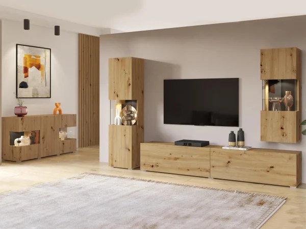grossiste en ligne Mur Tv-hifi AVATAR 4 Portes Chêne Artisan Avec Led 4