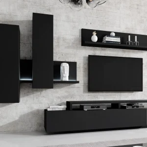 Etagère Murale BOTSWANA 150 Cm Noir Mat fashion pas cher 14
