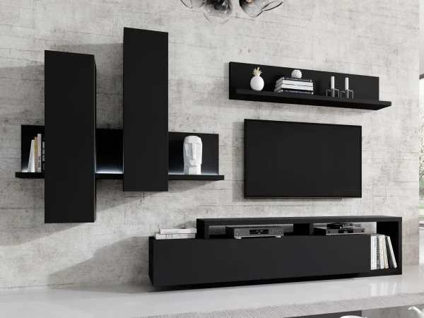 Etagère Murale BOTSWANA 150 Cm Noir Mat fashion pas cher 5