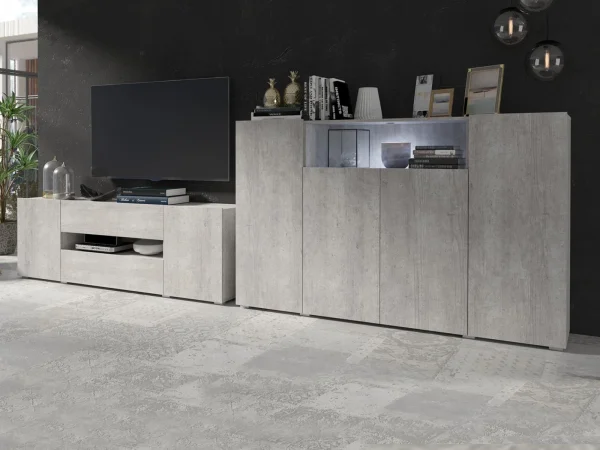 Commode DOLES 4 Portes Béton Colorado ultratendance 5