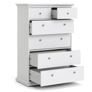 Commode PARISA 6 Tiroirs Blanc luxe soldes 14