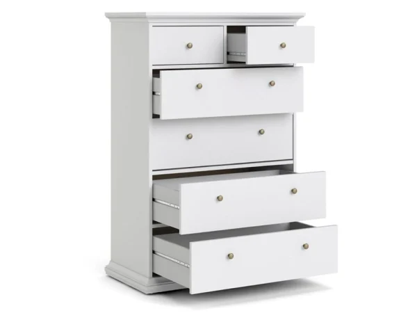 Commode PARISA 6 Tiroirs Blanc luxe soldes 5