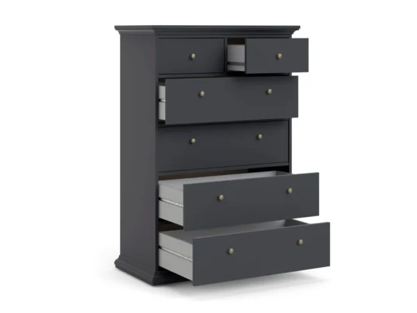 soldes en ligne Commode PARISA 6 Tiroirs Gris Foncé 5