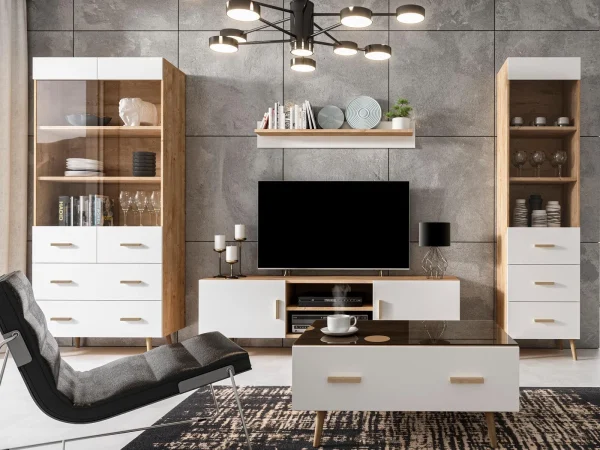 Étagère Murale BRILLAT 120 Cm Blanc/chêne Ribbec boutique en france 5