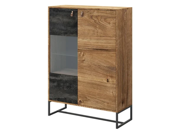 vente luxe pas cher Armoire DARKO 2 Portes Chêne Ribbec/noir Sans Led 5