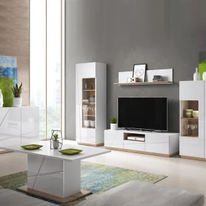 Commode Haute FUTURO 2 Portes Blanc Mat/blanc Laqué Distributeur Officiel 14
