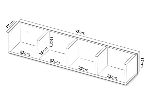 Étagère LOTIZ 95 Cm Blanc mode pas chere 5