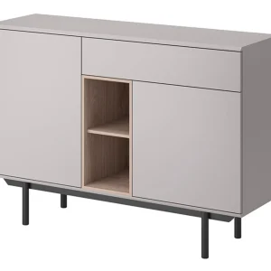 Commode INOXO 2 Portes 1 Tiroir Gris Clair/chêne Jackson magasins pour 14