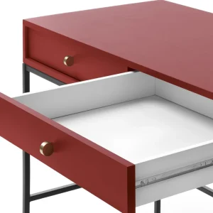 Console MONAK 2 Tiroirs Rouge Foncé Meilleur Service 10