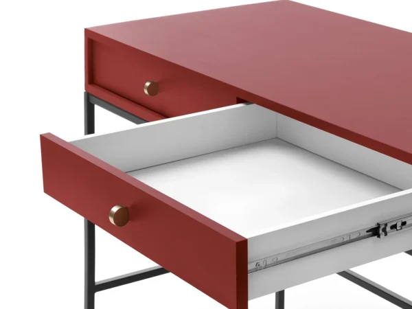 Console MONAK 2 Tiroirs Rouge Foncé Meilleur Service 3