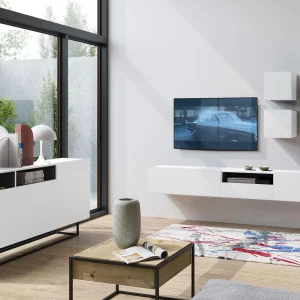 Mur Tv-hifi ENJOLY 6 Portes 1 Tiroir Blanc excellent qulity 10