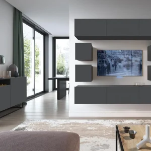 Mur Tv-hifi ENJOLY 10 Portes Graphite achat 10