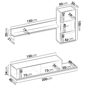 Retour Gratuit Mur Tv-hifi CETEMA 3 Portes Blanc Avec Led 12